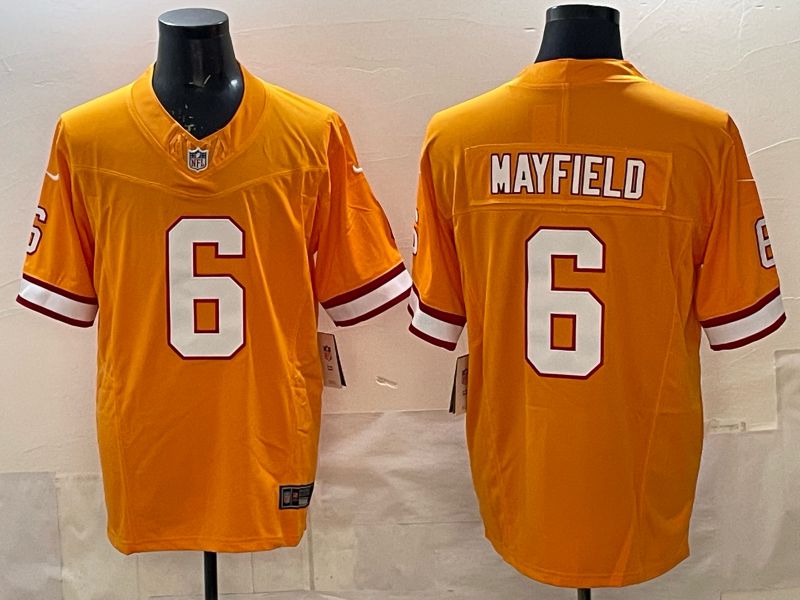 Men 2025 Nike Tampa Bay Buccaneers #6 Mayfield orange Throwback 3th generation Limited NFL Jersey 011